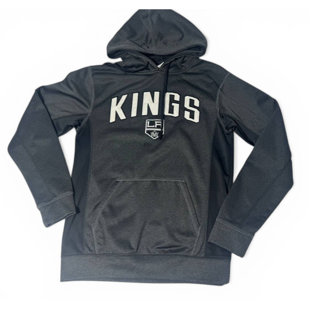 LA Kings NHL Hockey Hoodie Black Gray Pullover Sweatshirt Size Large